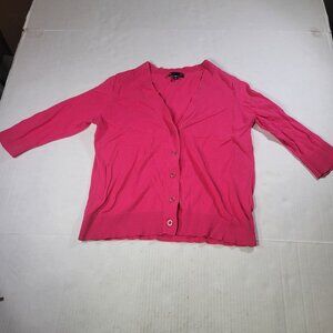 Gap Womens XS Pink Button-Up Cardigan With 3/4 Sleeves